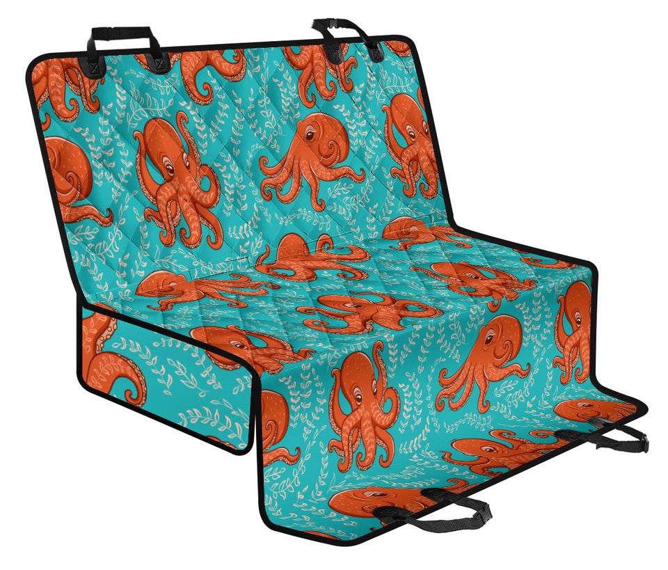 Octopus Turquoise Background Dog Car Seat Covers