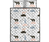 Polar bears star poka dot pattern Quilt Bed Set