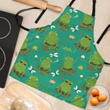 Cute Frog Dragonfly Design Pattern Adjustable Apron