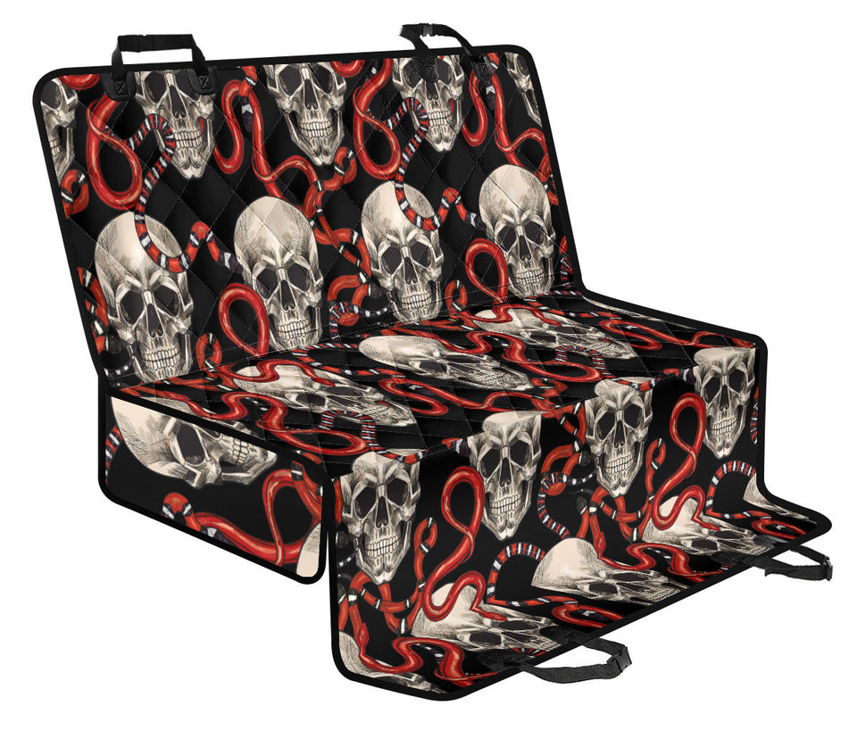 Red Snake Skull Pattern Dog Car Seat Covers