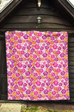 Hibiscus Pattern Print Design 01 Premium Quilt