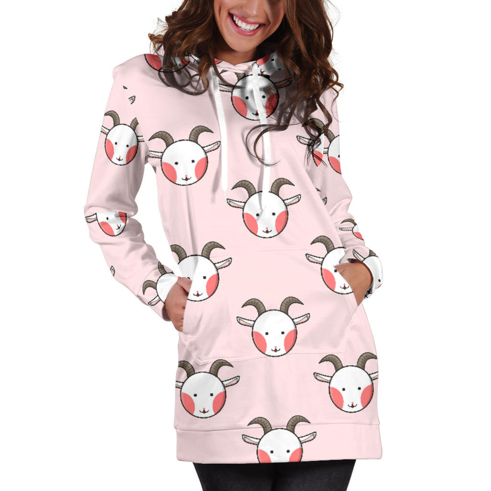 Cute Goat Pattern Women'S Hoodie Dress