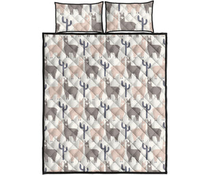 Llama Alpaca pattern Quilt Bed Set