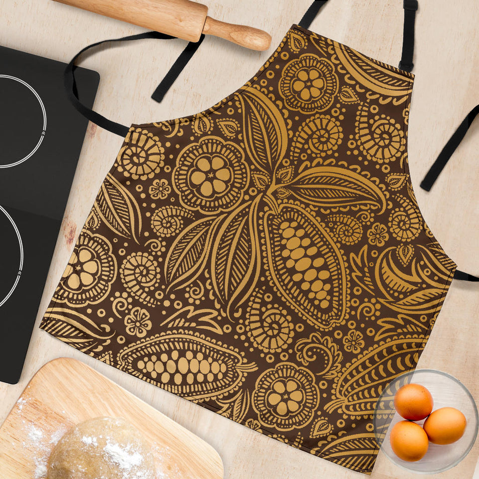 Cocoa Beans Tribal Polynesian Pattern Background Adjustable Apron