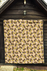 Hamburger Pattern Print Design 01 Premium Quilt