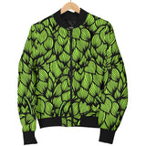 Green Hop Pattern Women'S Bomber Jacket