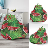 Watermelons Tropical Palm Leaves Pattern Background Bean Bag Cover