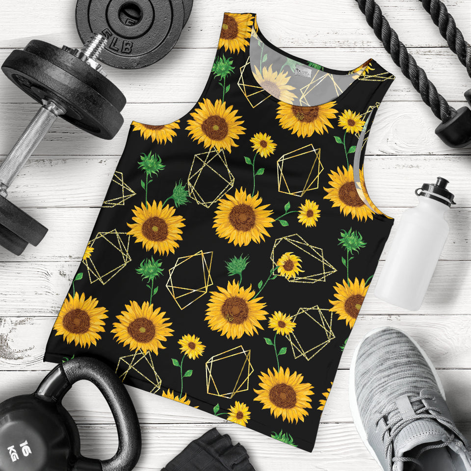 sunflower golden polygonal shapes Men Tank Top