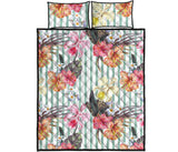 Colorful orchid flower pattern Quilt Bed Set