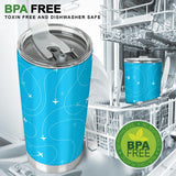 Airplane Destinations Blue Background Tumbler