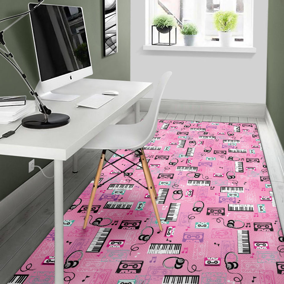 Piano Pattern Print Design 01 Area Rug