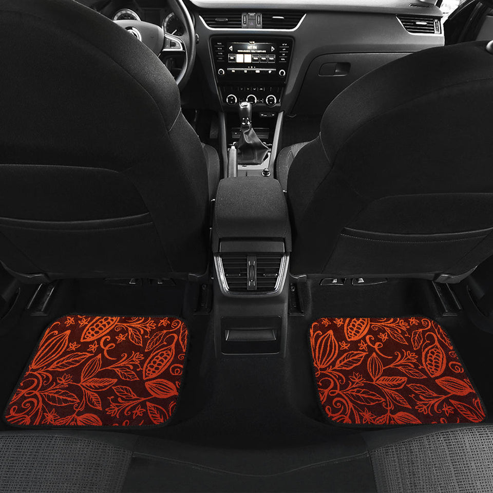 Cocoa Beans Tribal Polynesian Pattern Front And Back Car Mats
