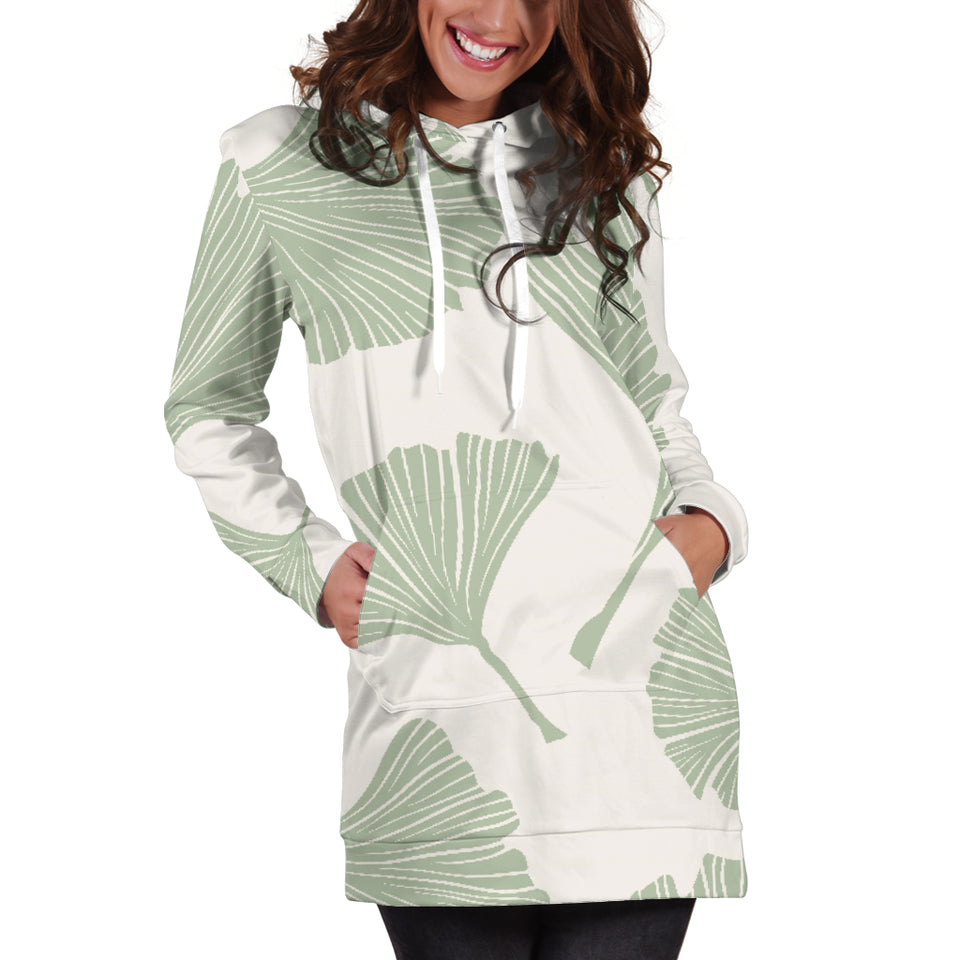Ginkgo Leaves Pattern Women'S Hoodie Dress