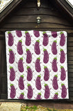 Eggplant Pattern Print Design 01 Premium Quilt