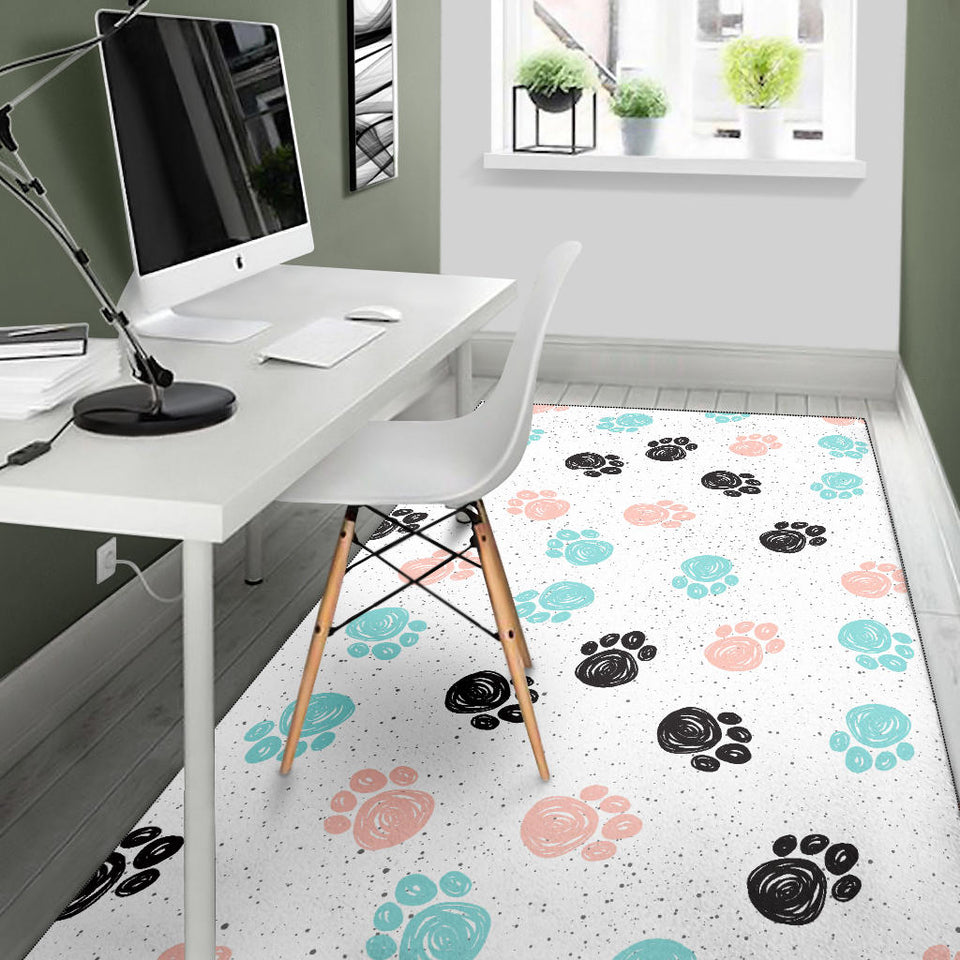 Dog Paws Pattern Print Design 04 Area Rug