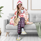 Colorful Donut Pattern Hooded Blanket