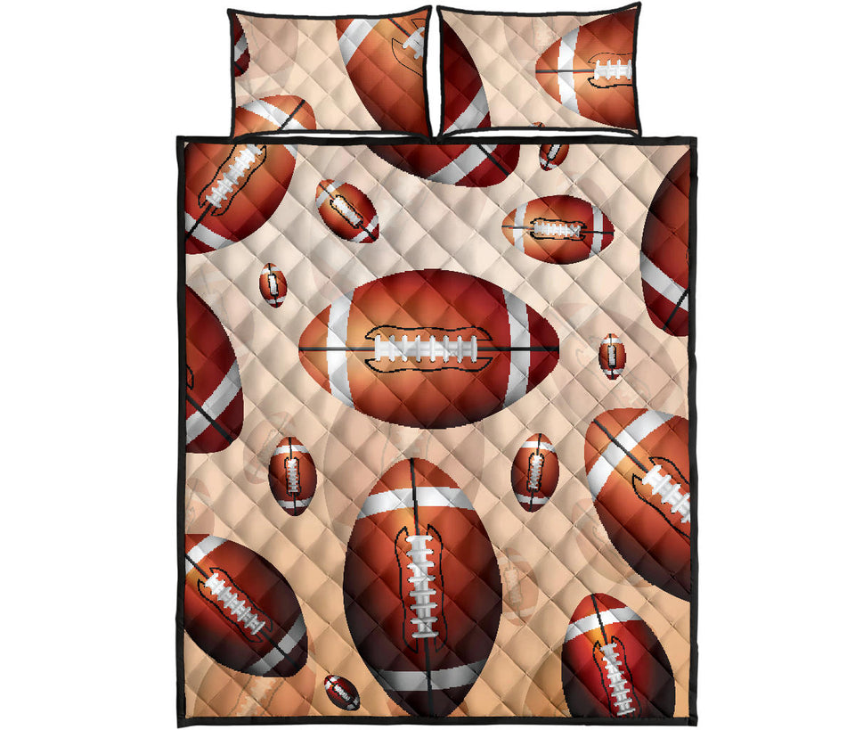 American football ball design pattern Quilt Bed Set