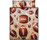 American football ball design pattern Quilt Bed Set