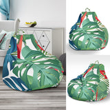 Heliconia Palm And Monstera  Leaves Pattern Bean Bag Cover