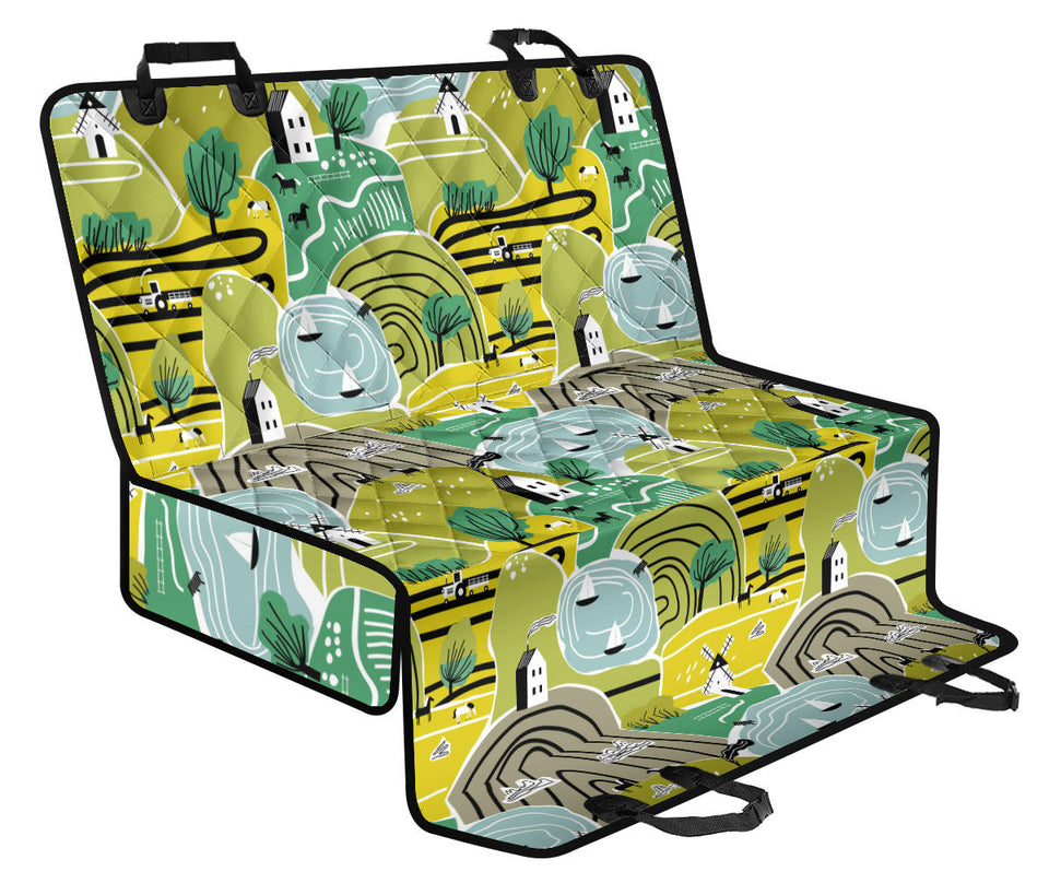 Hand Drawn Windmill Pattern Dog Car Seat Covers