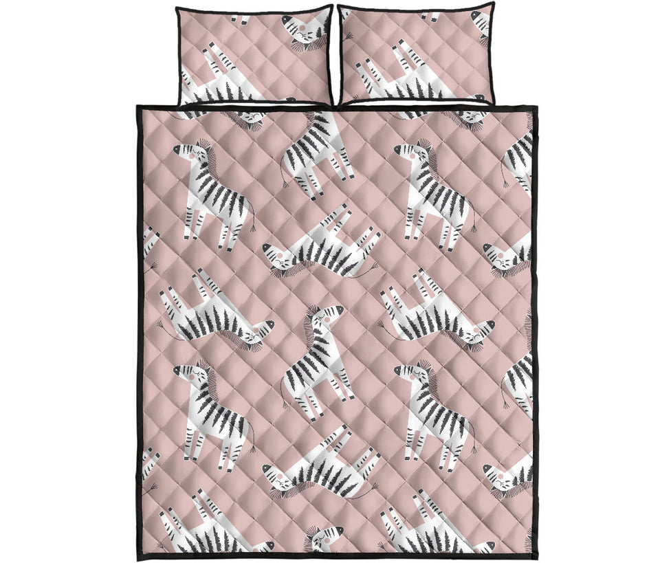Cute zebra pattern Quilt Bed Set