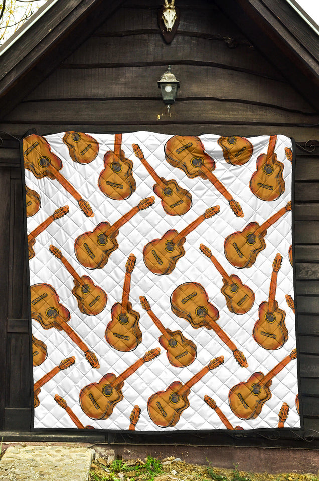 Paint Guitar Pattern Premium Quilt