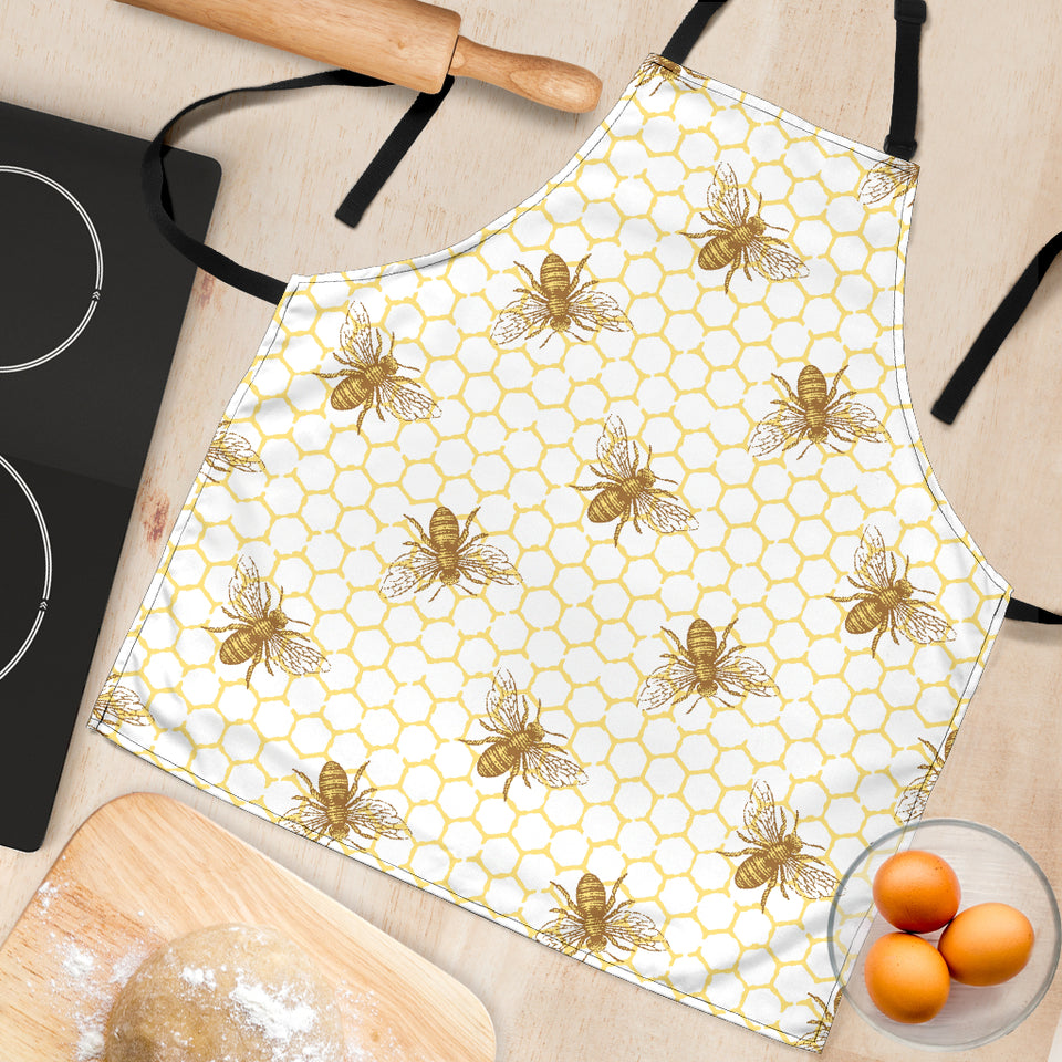 Bee Honeycomb Seamless Design Pattern Adjustable Apron