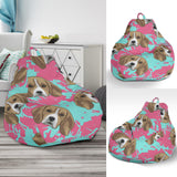 Beagle Muzzles Turquoise Paint Splashes Pink Pattern Bean Bag Cover