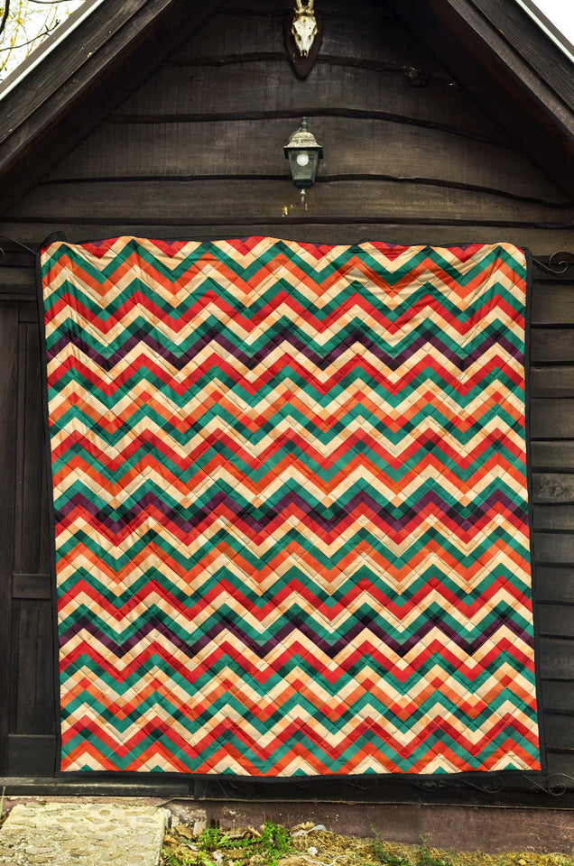 Zigzag  Chevron Colorful Pattern Premium Quilt