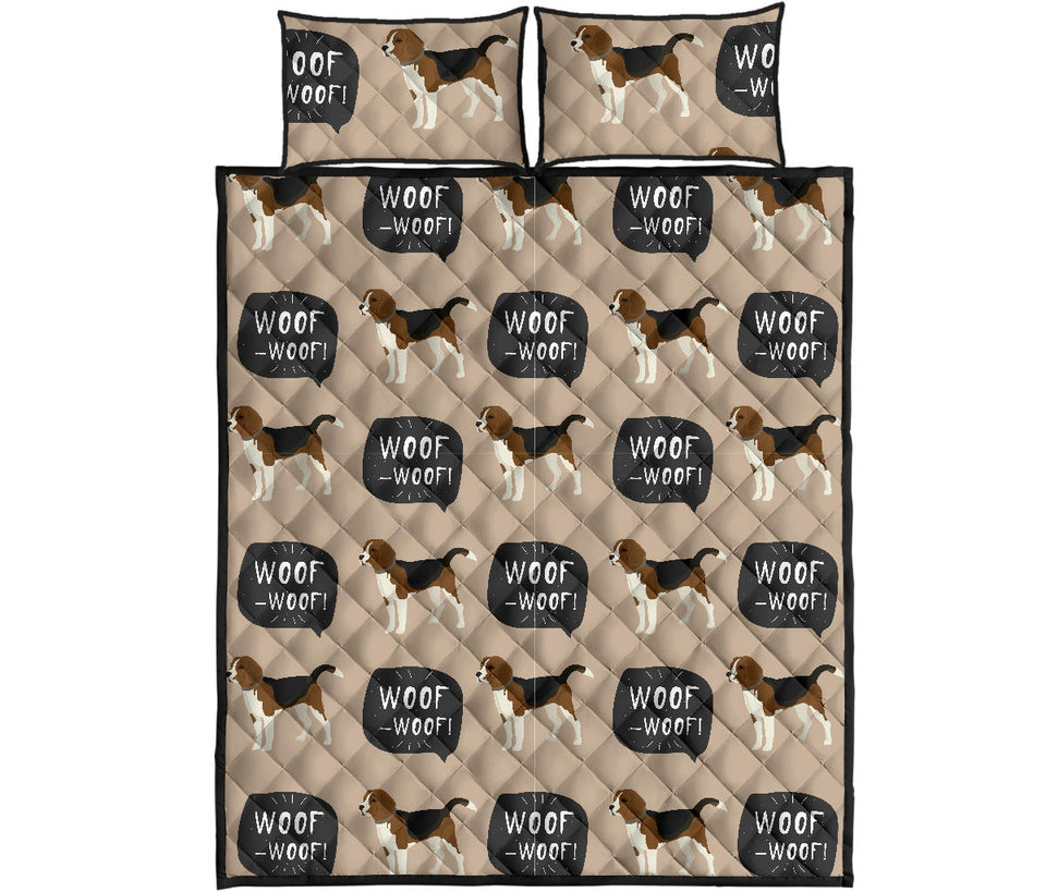Beagle pattern Quilt Bed Set