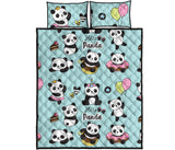 Cute baby panda pattern Quilt Bed Set