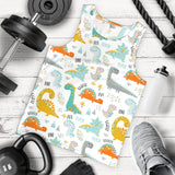 Cute funny kids dinosaurs pattern Men Tank Top