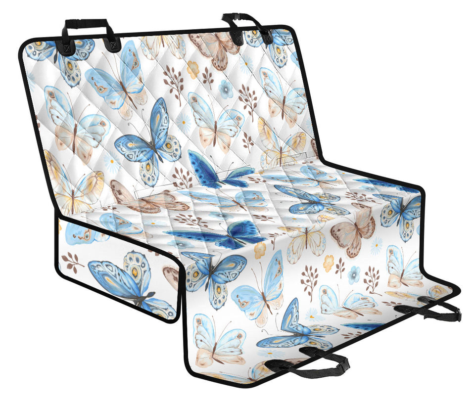 Blue Butterfly Pattern Dog Car Seat Covers