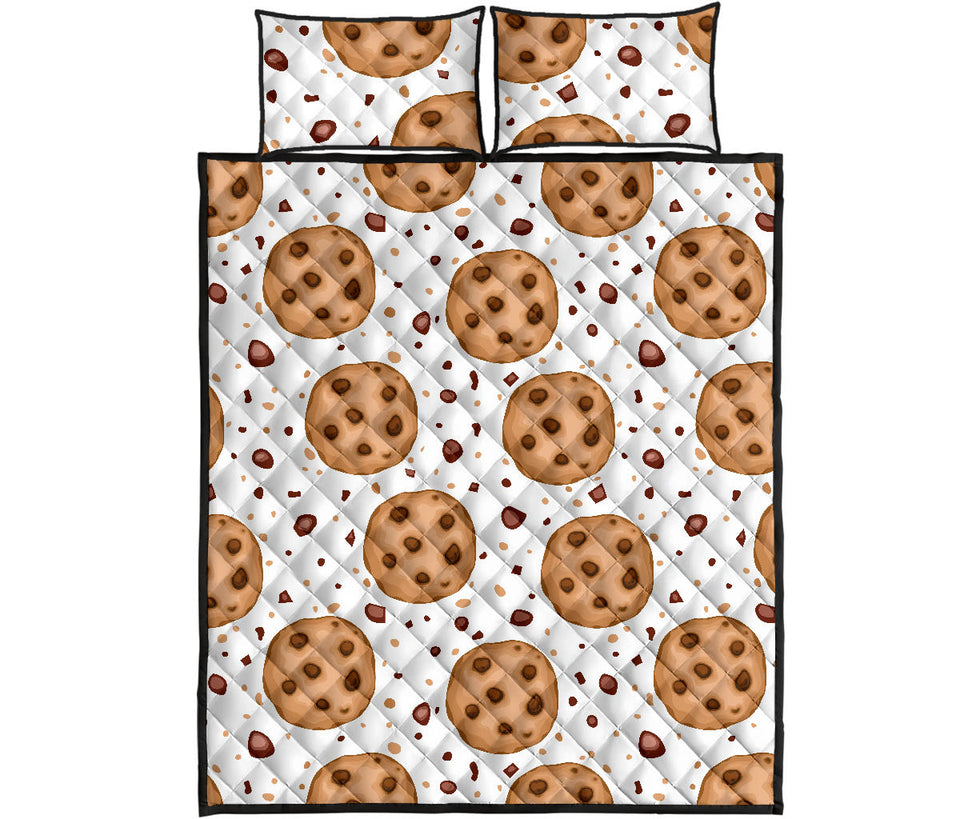 chocolate chip cookie pattern Quilt Bed Set