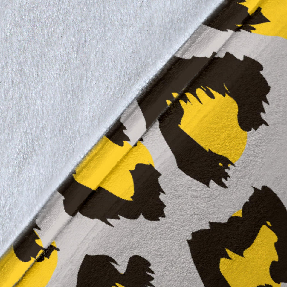 Gray Leopard Print Pattern Premium Blanket