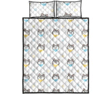 Cute Siberian Husky pattern Quilt Bed Set