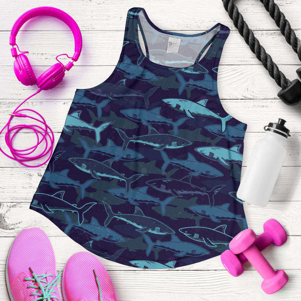 Shark pattern Women Racerback Tank Top