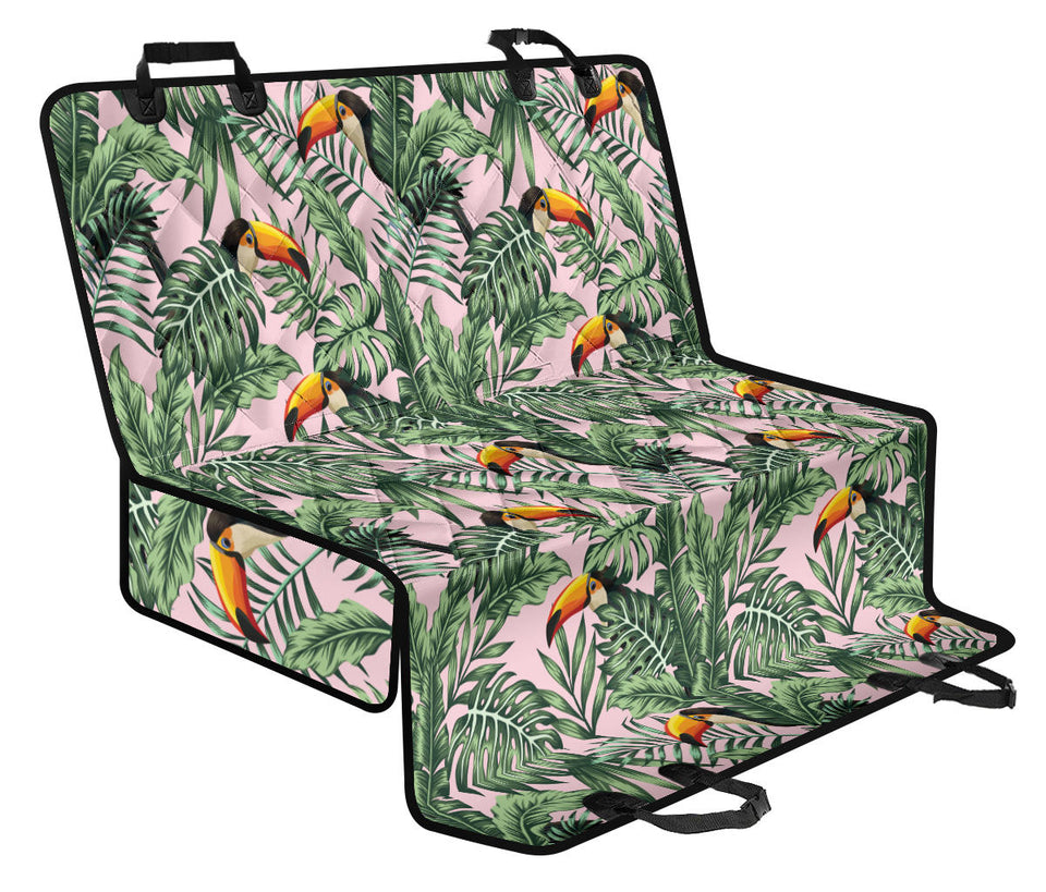 Toucan Tropical Green Jungle Palm Pattern Dog Car Seat Covers