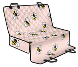 Cute Bee Flower Pattern Pink Background Dog Car Seat Covers