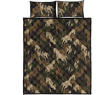 Horse Camo Camouflage Pattern Quilt Bed Set
