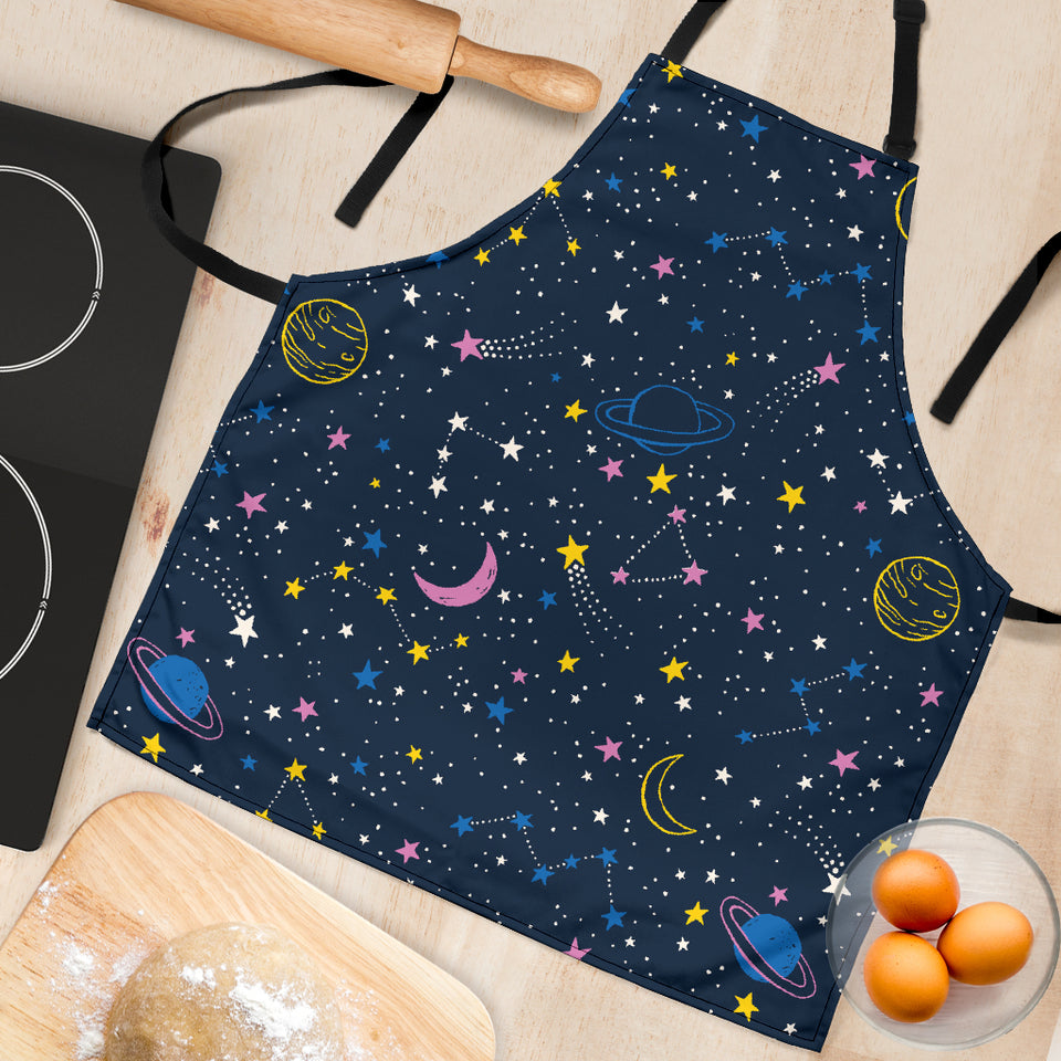 Space Pattern With Planets, Comets, Constellations And Stars Adjustable Apron