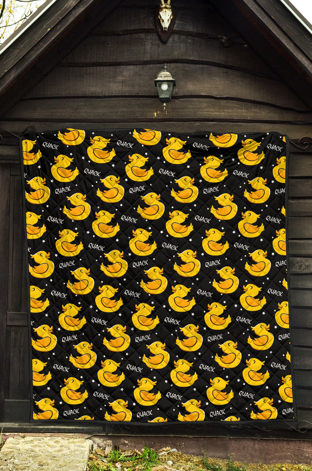 Duck Toy Pattern Print Design 05 Premium Quilt