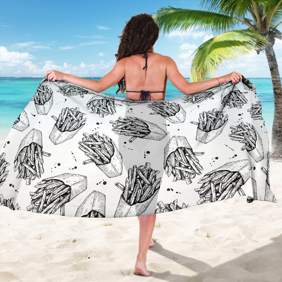 Hand Drawn French Fries Pattern Sarong