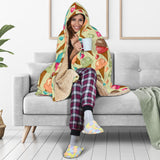 Colorful Ice Cream Pattern Hooded Blanket