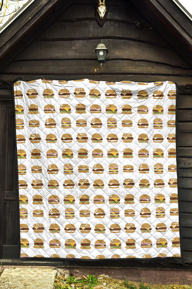 Hamburger Pattern Print Design 02 Premium Quilt