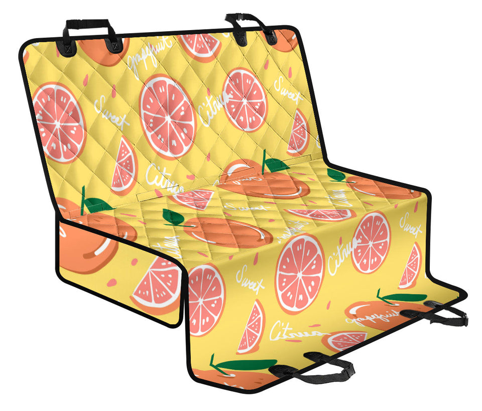 Grapefruit Yellow Background Dog Car Seat Covers