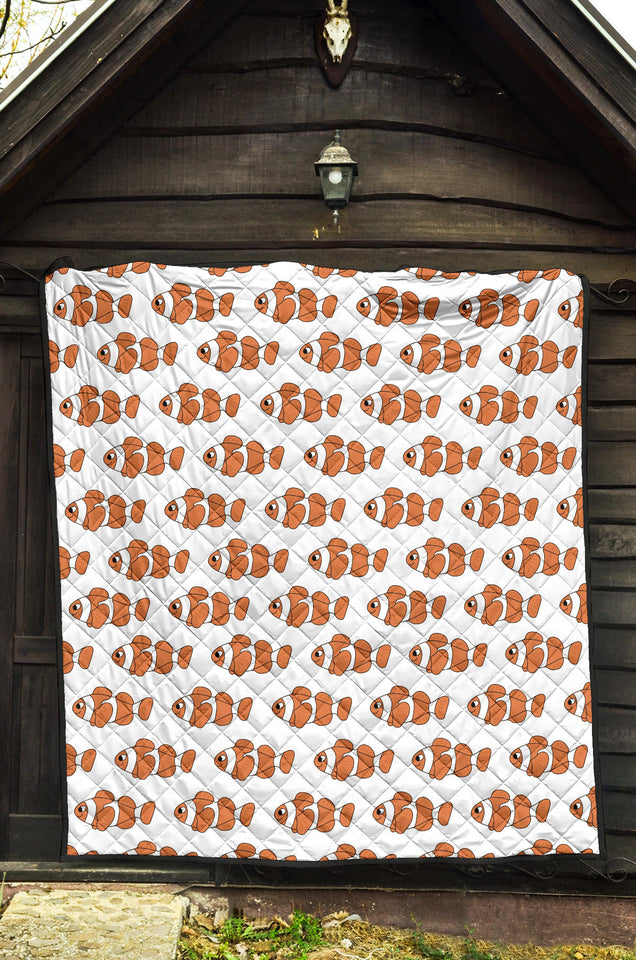 Clown Fish Pattern Print Design 05 Premium Quilt