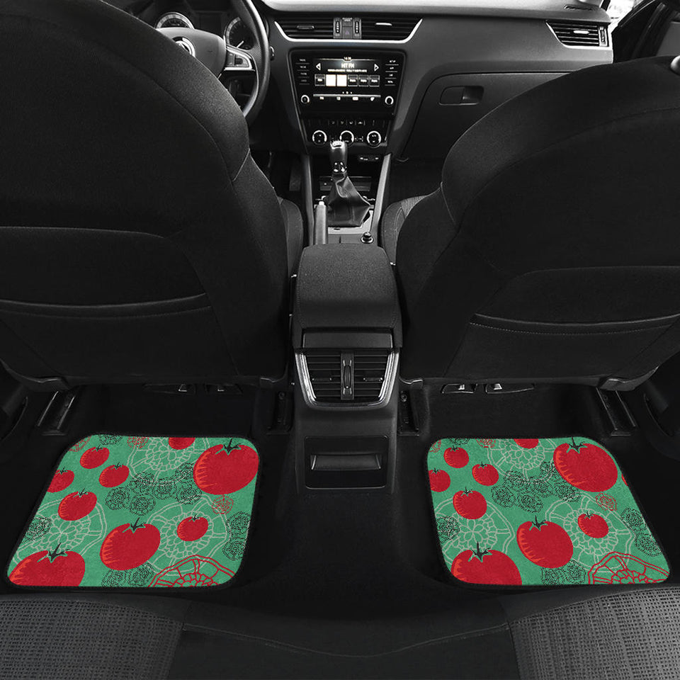 Tomato Design Pattern Front And Back Car Mats