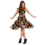 Goldfish Pattern Print Design 03 Sleeveless Midi Dress