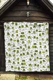 Sketch Funny Frog Pattern Premium Quilt